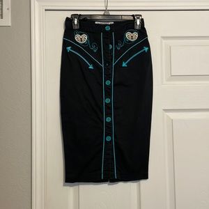 BLACK VINTAGE STYLE HIGH WAIST SKIRT